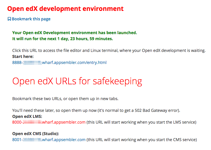 Open edX warning message